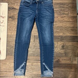 KanCan Dark Blue Distressed Ankle Jeans